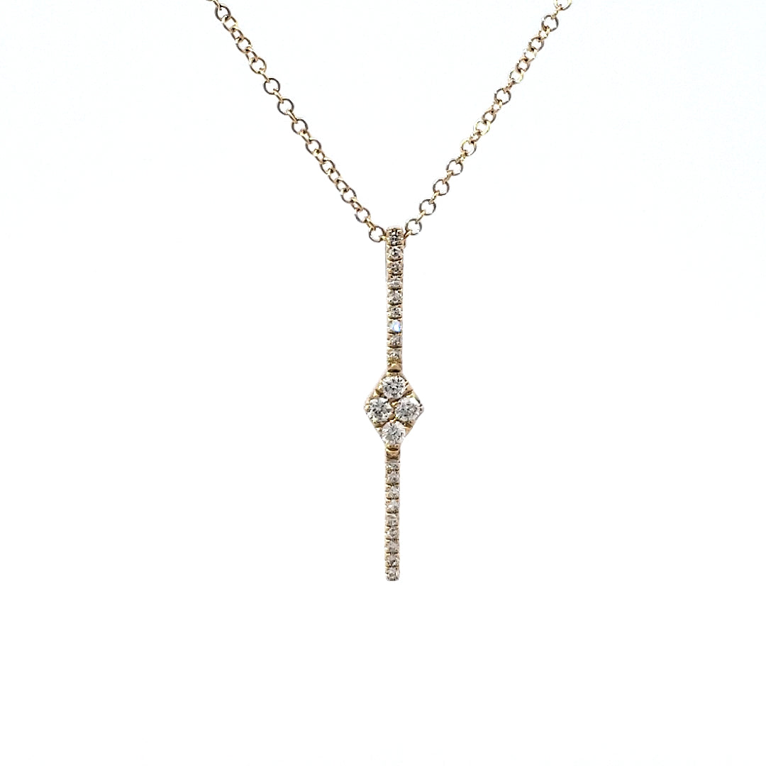 14K Yellow Gold 0.14 cttw Diamond Pendant