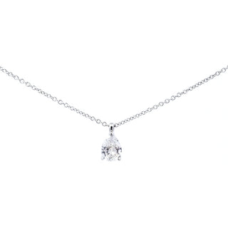 Colgante de diamantes de talla pera de 0,67 quilates cultivados en laboratorio de oro blanco de 14 quilates