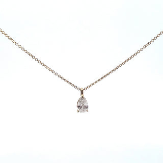 14K Yellow Gold Lab Grown 0.65 cttw Pear Cut Diamond Pendant
