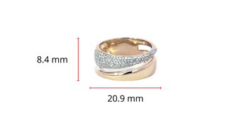 Anillo pavé de oro amarillo de 14 quilates de 0,31 quilates con corte de diamante