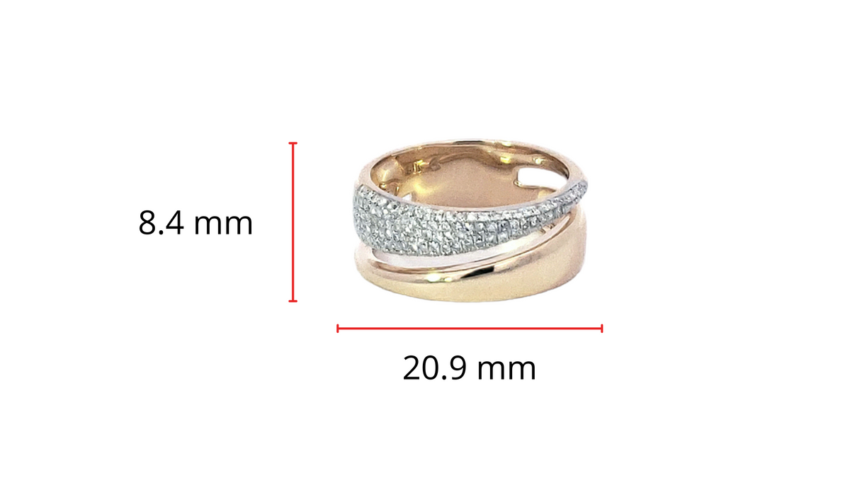 Anillo pavé de oro amarillo de 14 quilates de 0,31 quilates con corte de diamante