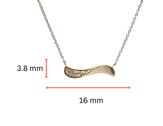 14K Yellow Gold Diamond Pendant, 18"