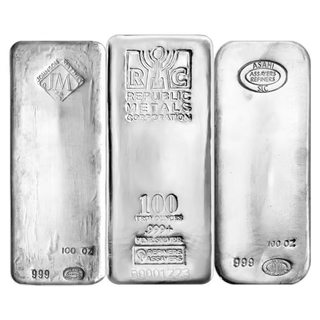 100 oz Pure Assorted Silver Bar - Shipping Immediately