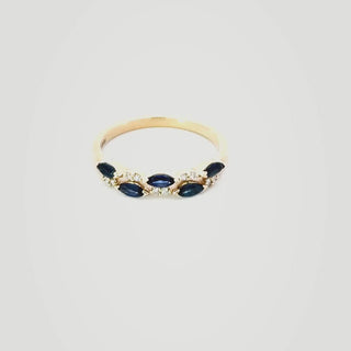 10K Yellow Gold Sapphire and Diamond Ring Video