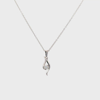Sterling Silver Lab Grown Diamond Necklace 18"Video