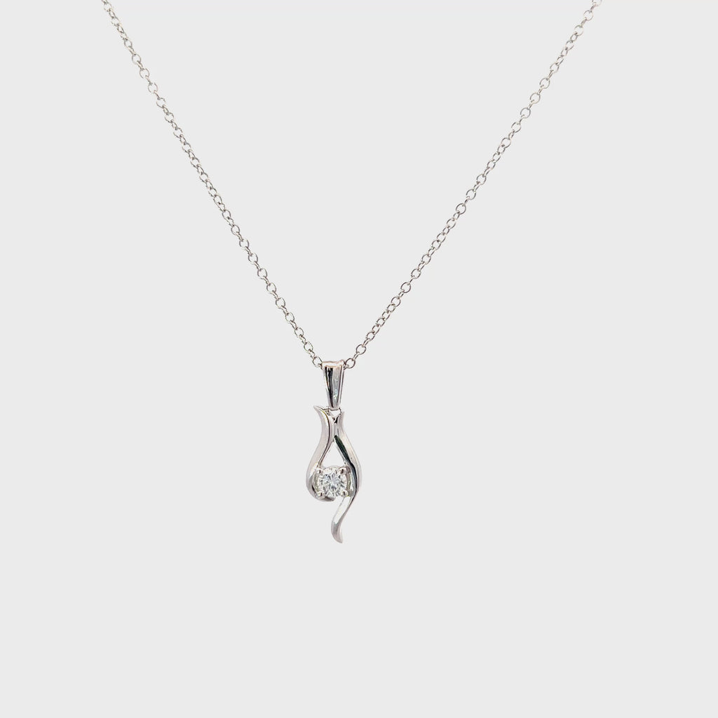 Sterling Silver Lab Grown Diamond Necklace 18"Video