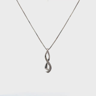 Sterling Silver Diamond Tie Necklace