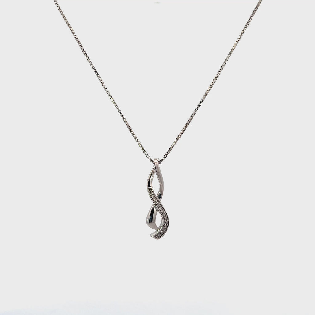 Sterling Silver Diamond Tie Necklace