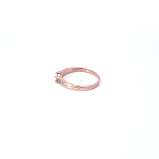 Anillo de diamantes de 0,10 quilates en oro rosa de 10 quilates - Talla 6,5