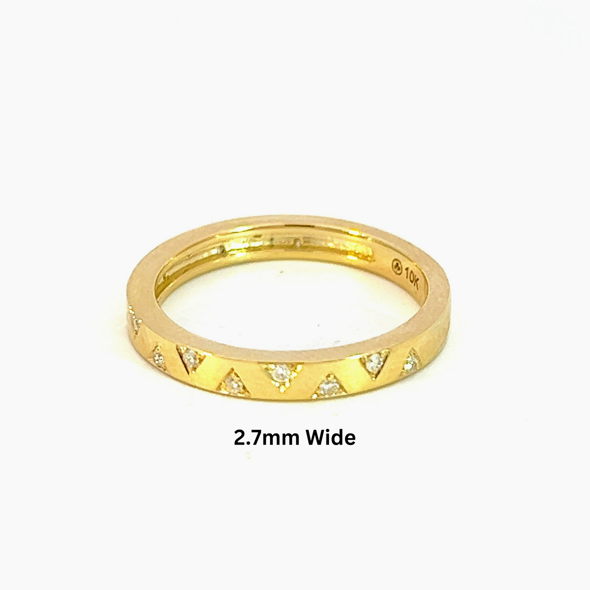 Banda de diamantes de 0,10 quilates en oro amarillo de 10 quilates - talla 6,5