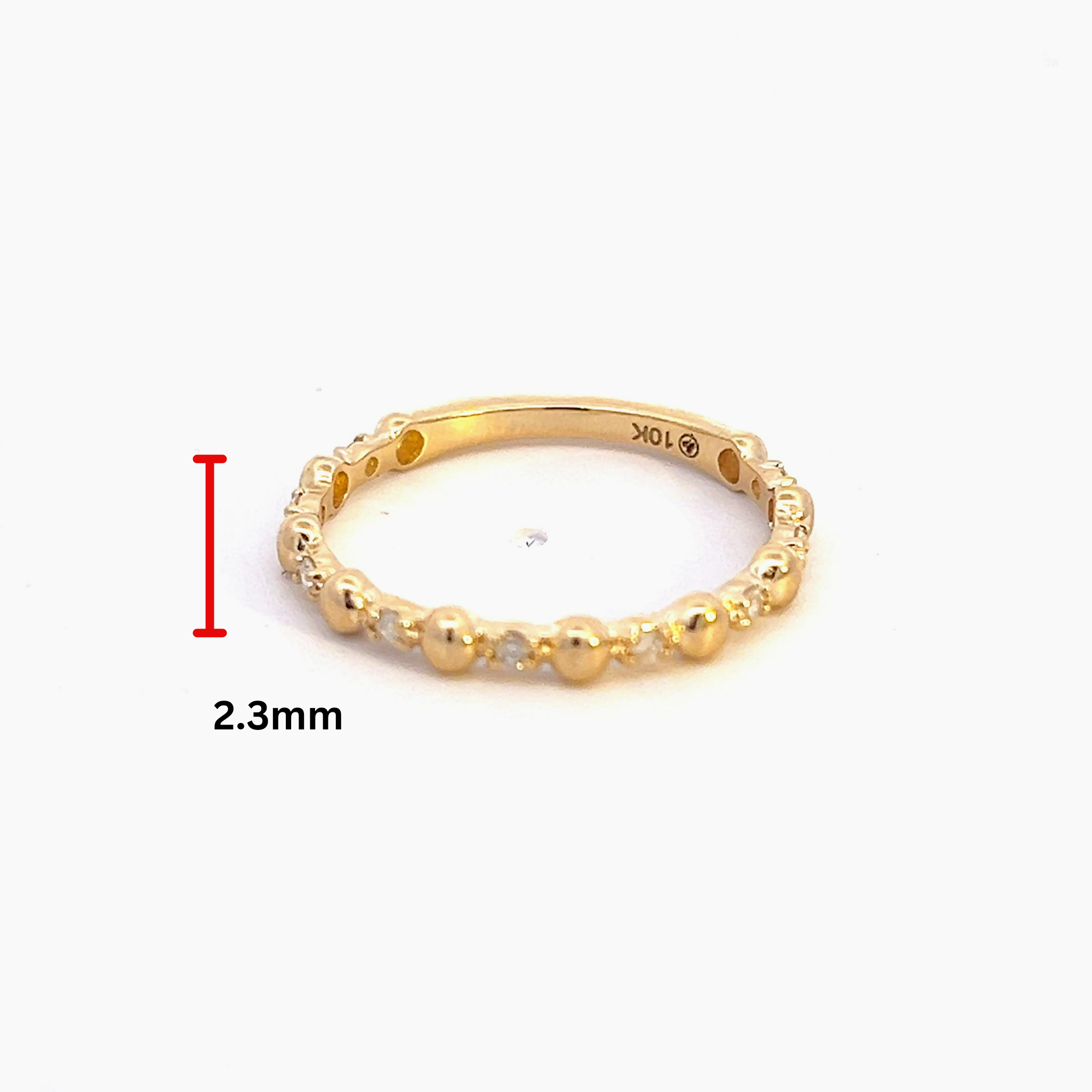10K Yellow Gold 0.10cttw Diamond Ring, size 6.5 - 4.5
