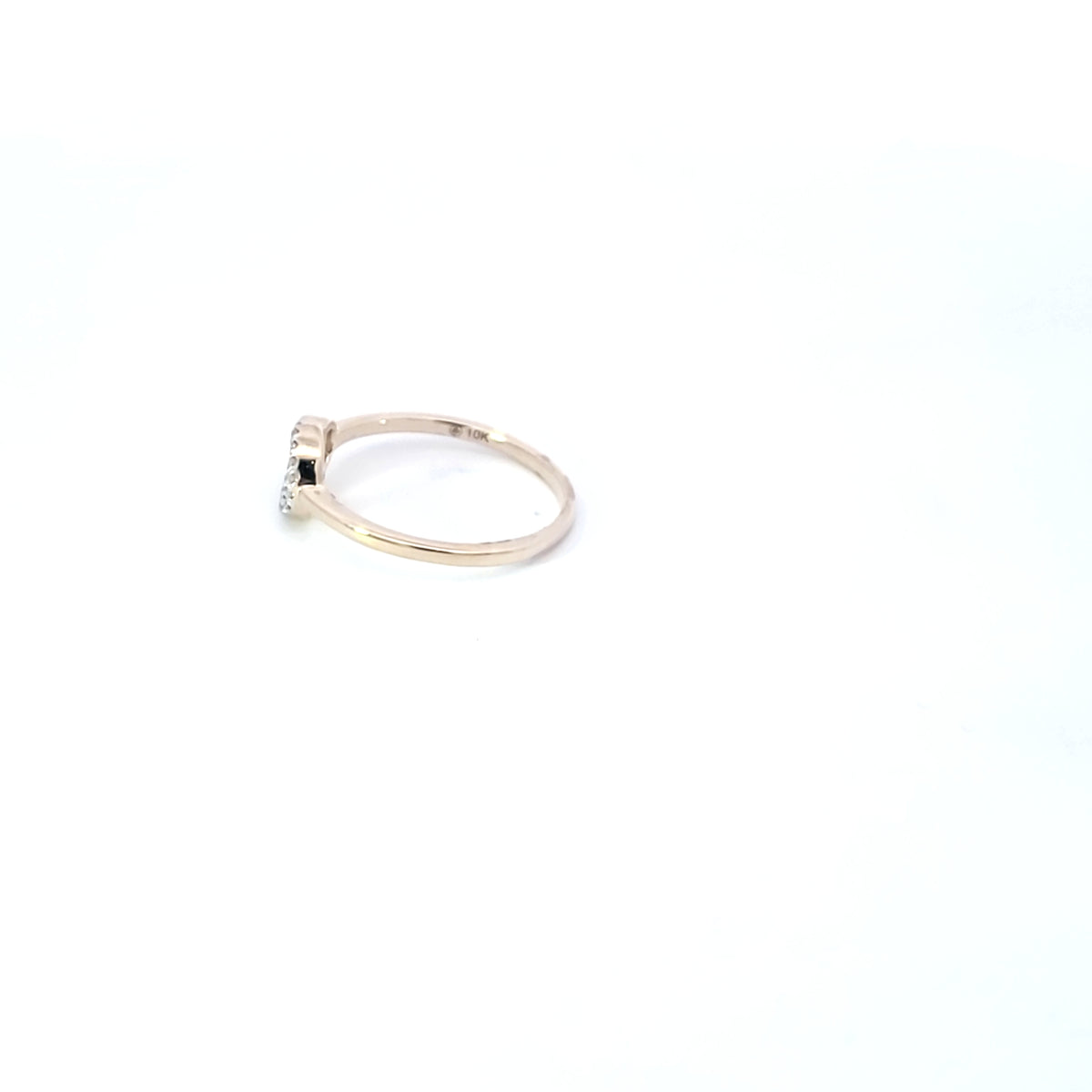 10K White &amp; Yellow Gold 0.04cttw Diamond Double Circle/Eternity/Infinity Ring, size 6.5