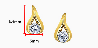 Aretes de diamantes canadienses de 0,25 quilates en oro amarillo de 14 quilates
