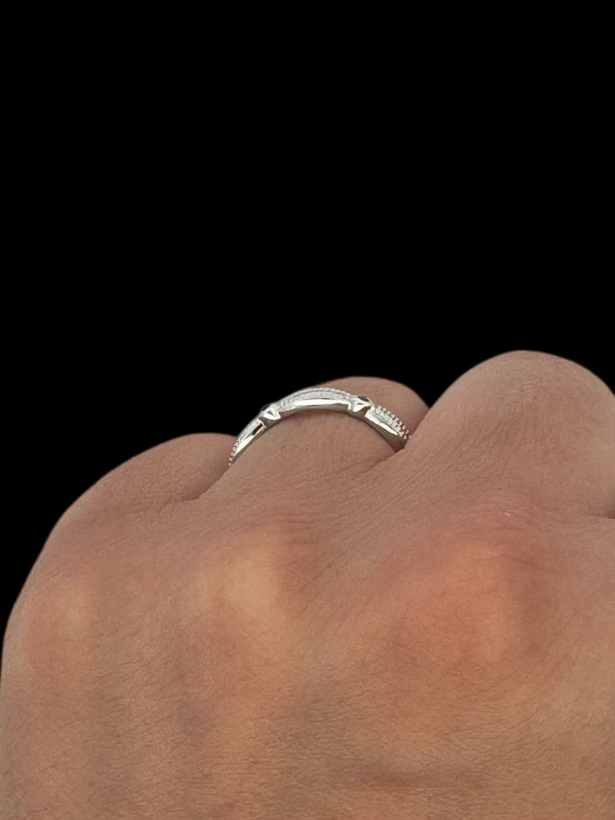 10K White Gold Garnet Ring