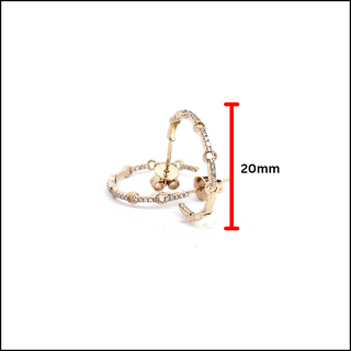 Aretes tipo argolla con diamantes de 0,10 quilates en oro amarillo de 14 quilates
