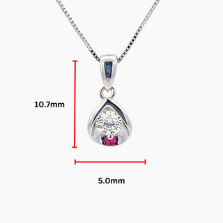 Collar con solitario de diamantes canadienses de 0,10 quilates en oro blanco de 10 quilates, 18"