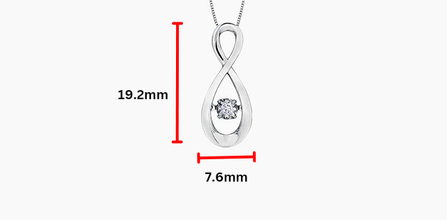 Colgante de oro blanco de 10 quilates con diamantes de 0,03 quilates, 18&quot;