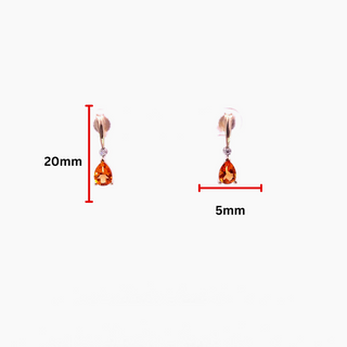 Pendientes de oro amarillo de 10 quilates con citrino auténtico y diamantes de 0,025 quilates