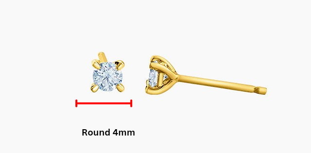 14K Yellow Gold 0.50cttw Lab Grown Diamond Stud Earrings