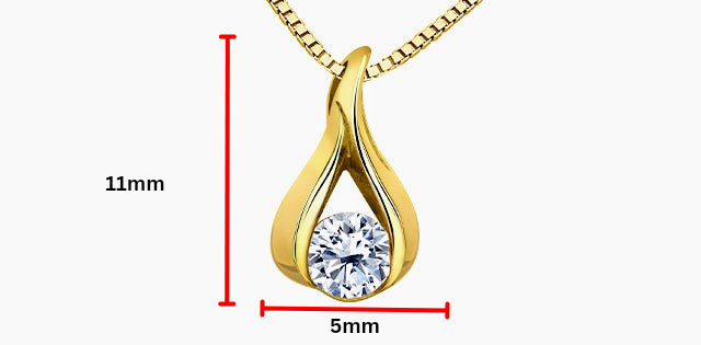 Colgante de diamantes canadienses de 0,25 quilates en oro amarillo de 14 quilates, 18&quot;