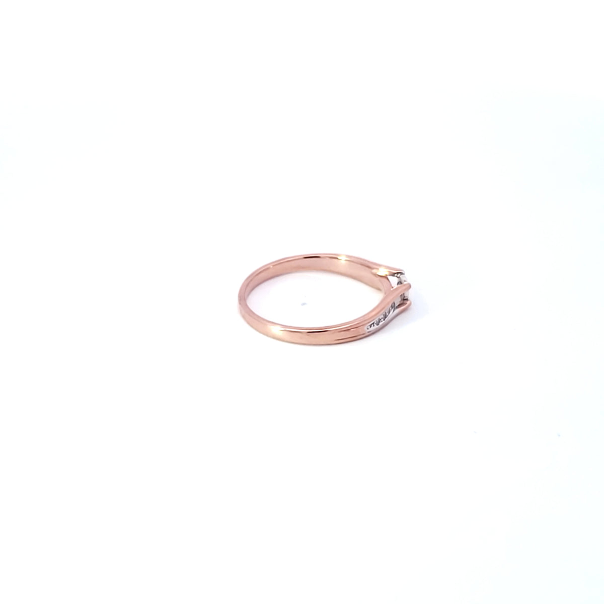 Anillo de diamantes de 0,10 quilates en oro rosa de 10 quilates - Talla 6,5
