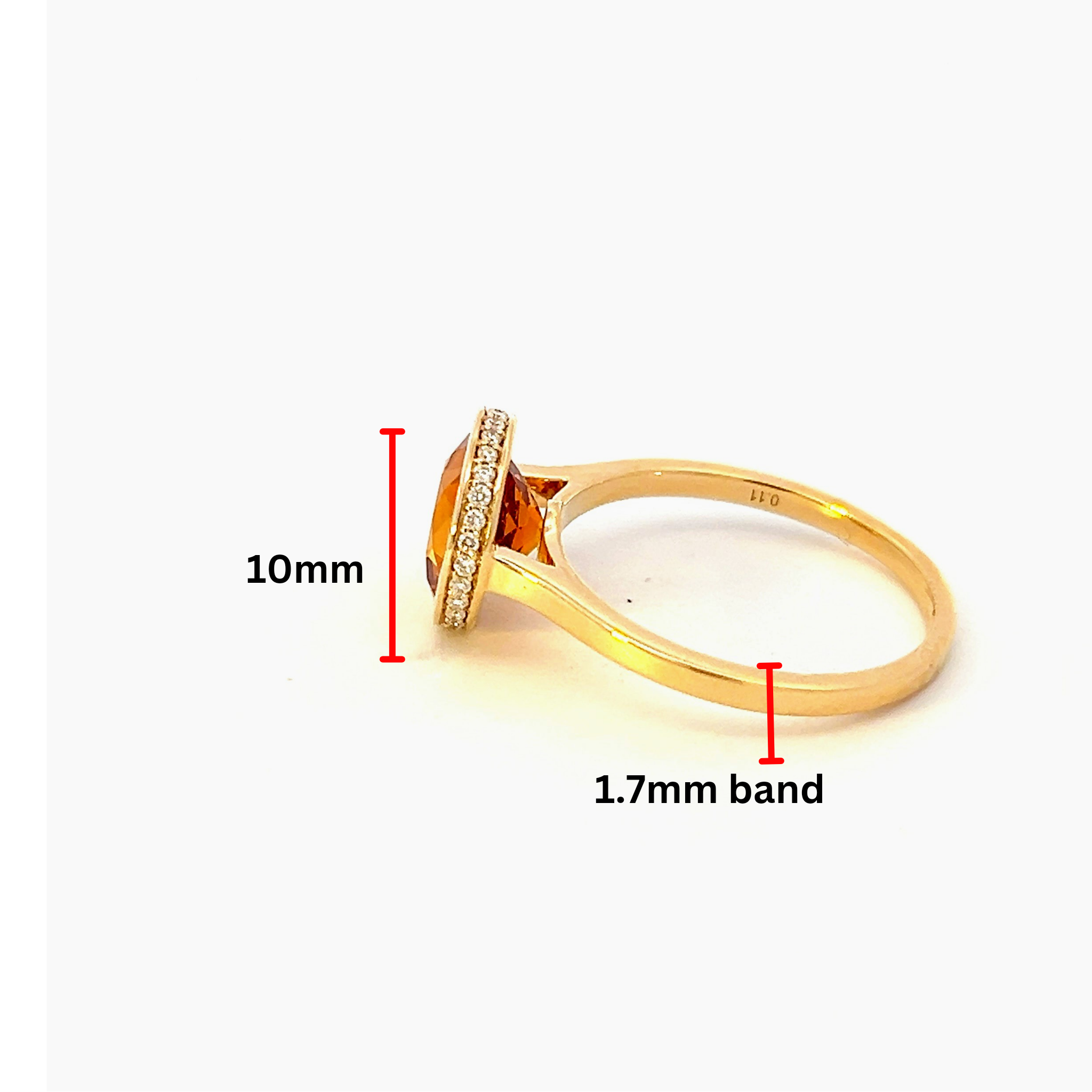 14K Yellow Gold 2.35cttw Citrine and 0.09cttw Diamond Ring - Size 7 - 4.5