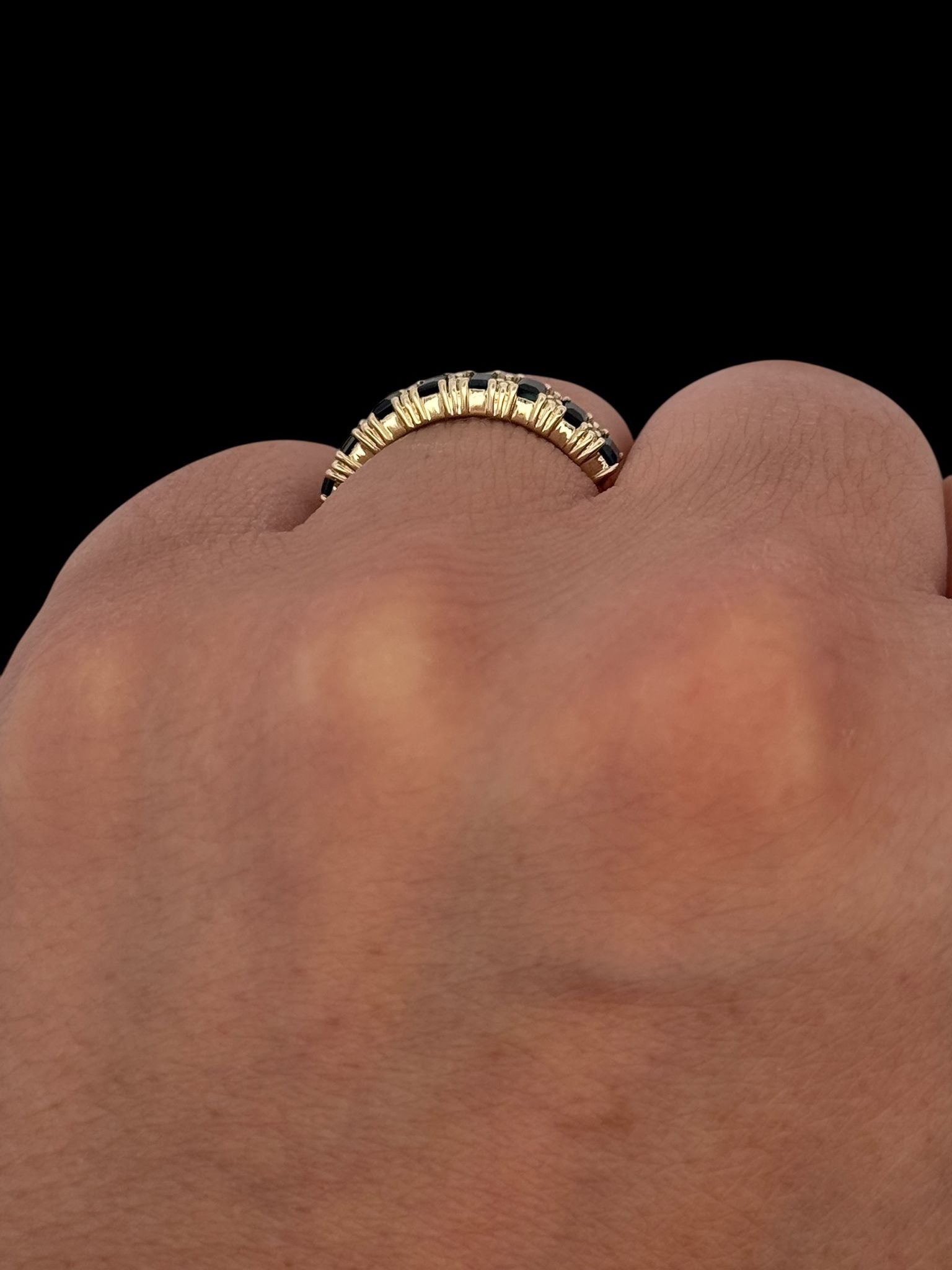 10K Yellow Gold Sapphire and Diamond Ring