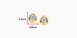 Pendientes de diamantes canadienses de talla brillante redonda de 0,20 quilates en oro amarillo de 10 quilates