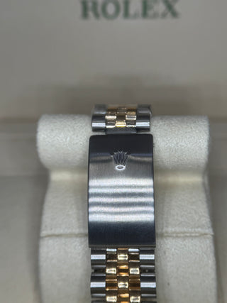 Pre- Owned Datejust 16013 36mm 18k & Ss Jubilce Bracolet Gold Curtain Dial Upraded Saphire Crystal . Rolex Box