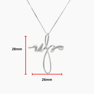 10K White Gold 0.06 cttw Diamond Cross Pendant, 18"