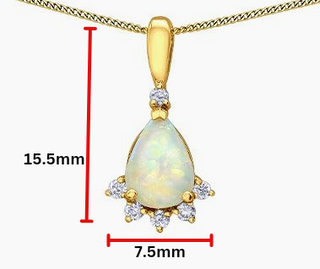 Colgante de diamantes y ópalo de oro amarillo de 10 quilates