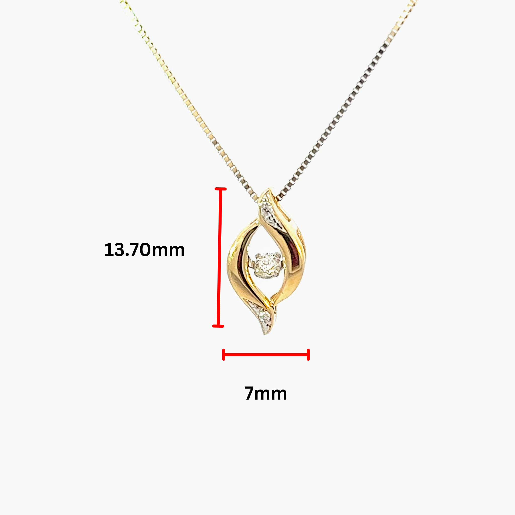 10K Yellow Gold 0.06 cttw Diamond Pulse Pendant, 18"