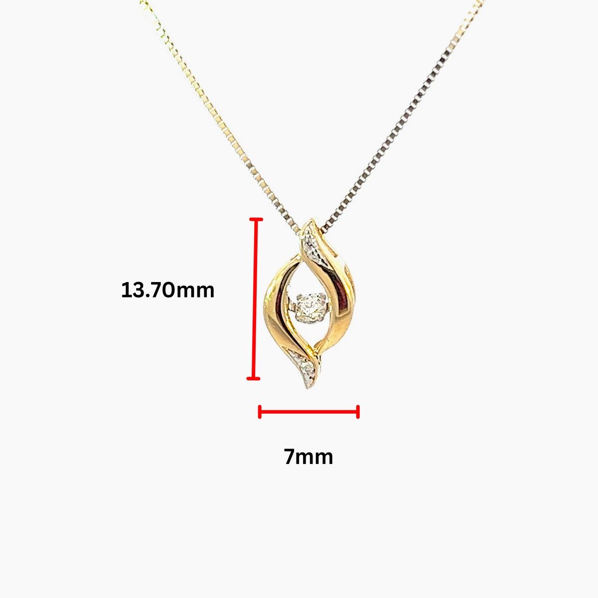 10K Yellow Gold 0.06 cttw Diamond Pulse Pendant, 18&quot;