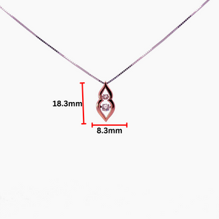 Colgante de oro blanco y rosa de 10 quilates con diamantes de 0,20 quilates en total, 18"