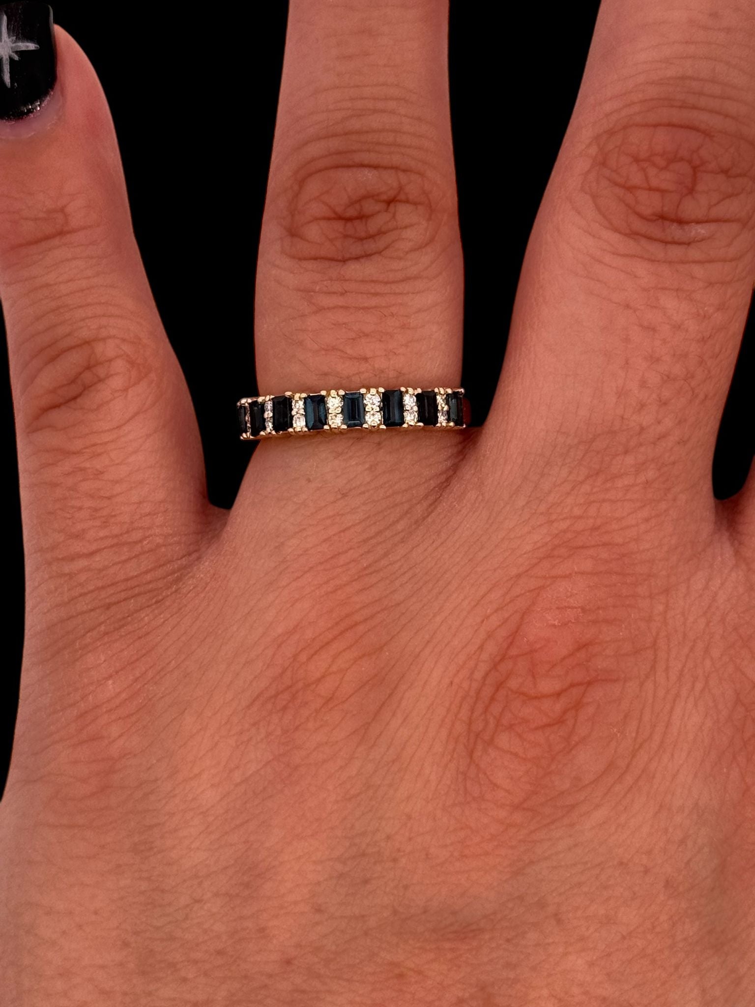 10K Yellow Gold Sapphire and Diamond Ring