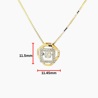 Colgante de oro amarillo de 10 quilates con diamantes de 0,27 quilates, 18"