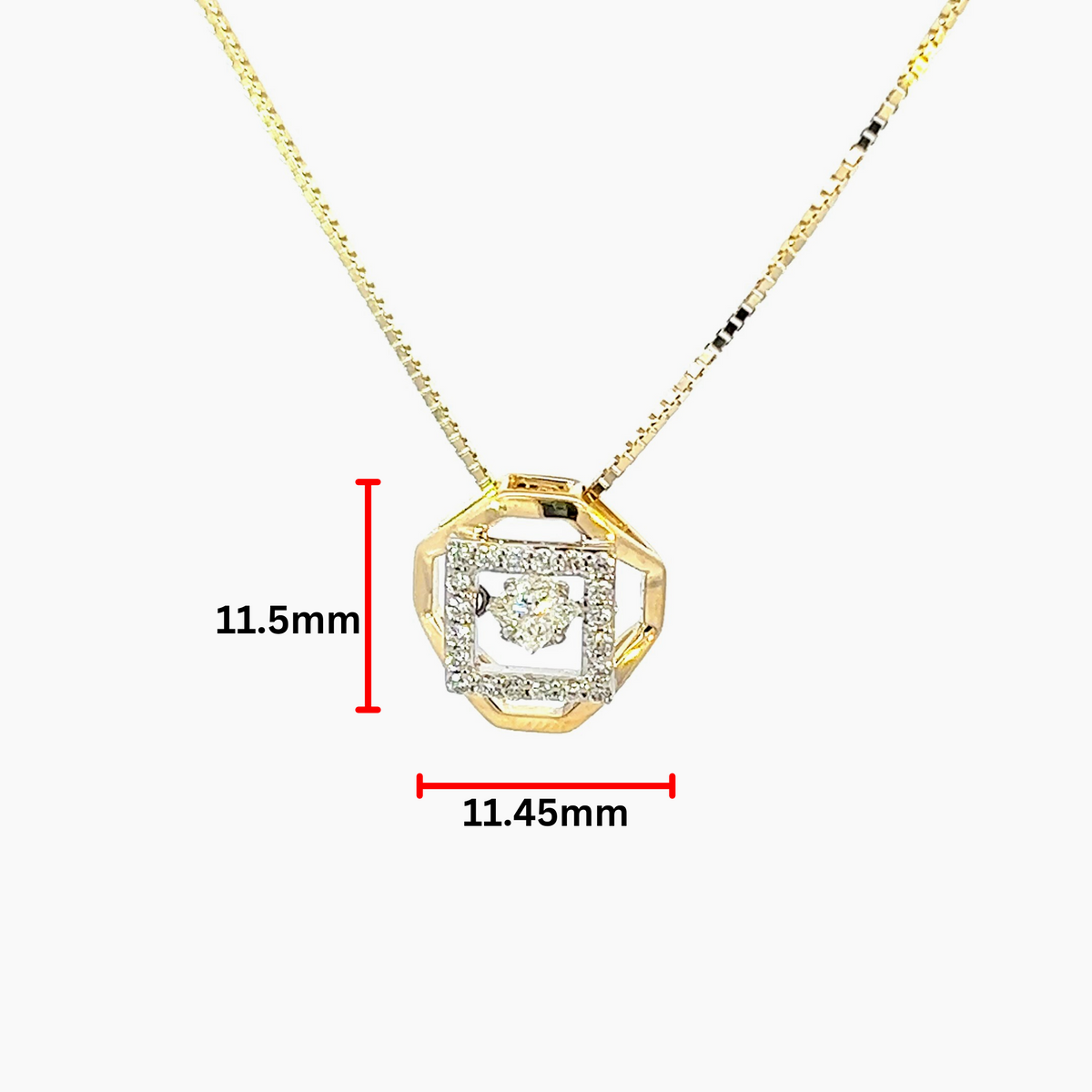 Colgante de oro amarillo de 10 quilates con diamantes de 0,27 quilates, 18&quot;