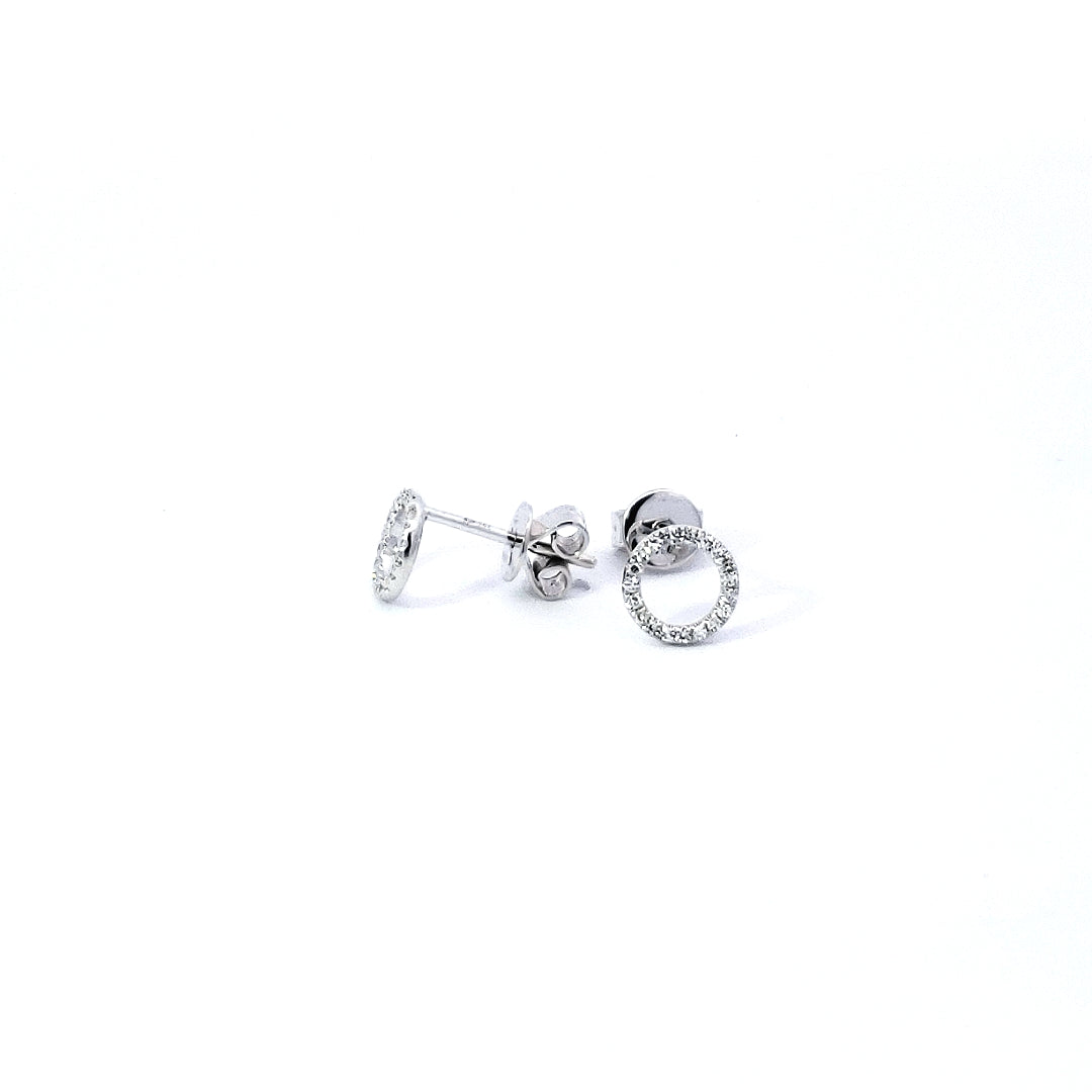 14K White Gold 0.10 cttw Diamond Earrings