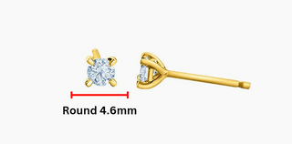 Aretes de oro amarillo de 14 quilates con diamantes cultivados en laboratorio de 0,75 quilates