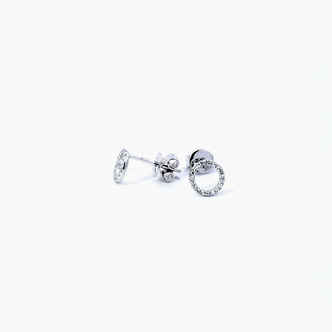 14K White Gold 0.10 cttw Diamond Earrings