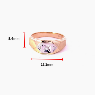 10K Yellow Gold 0.05cttw Diamond Gents Ring, size 10