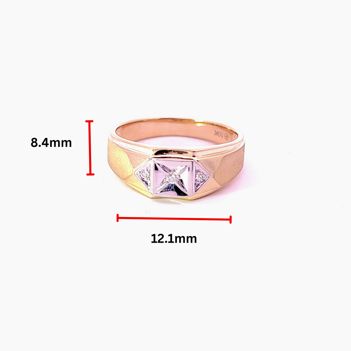 10K Yellow Gold 0.05cttw Diamond Gents Ring, size 10