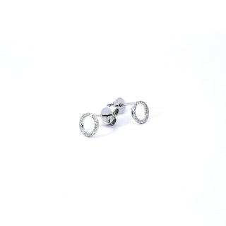 Aretes de diamantes de 0,10 quilates en oro blanco de 14 quilates