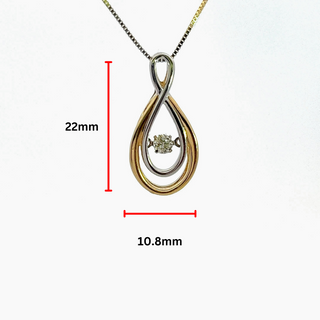 10K Yellow and White Gold 0.10 cttw Diamond Pulse Pendant, 18"