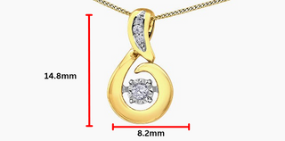 Colgante de oro amarillo de 10 quilates con diamantes de 0,05 quilates en total, 18"