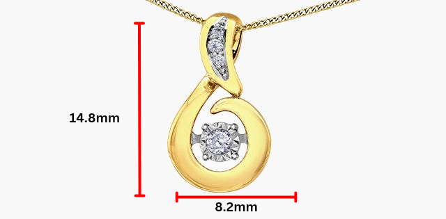 Colgante de oro amarillo de 10 quilates con diamantes de 0,05 quilates en total, 18&quot;