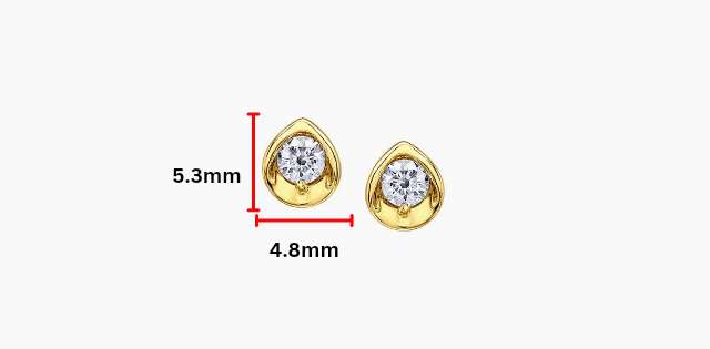 Aretes de diamantes canadienses de talla brillante redonda de 0,30 quilates en oro amarillo de 10 quilates
