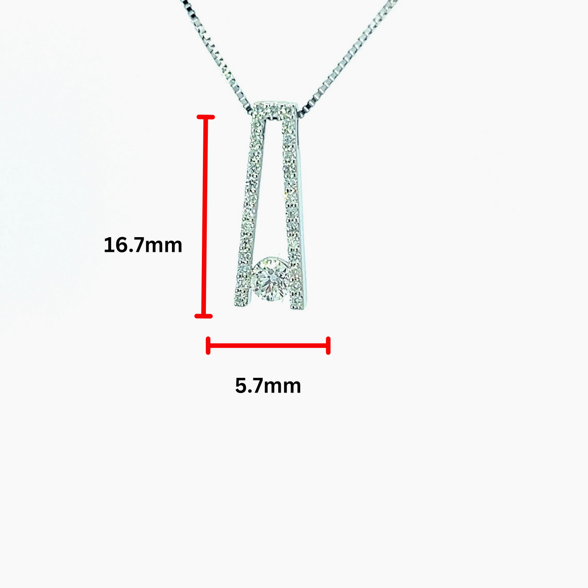 Colgante de diamantes canadienses de 0,30 quilates en oro blanco de 10 quilates, 18&quot;