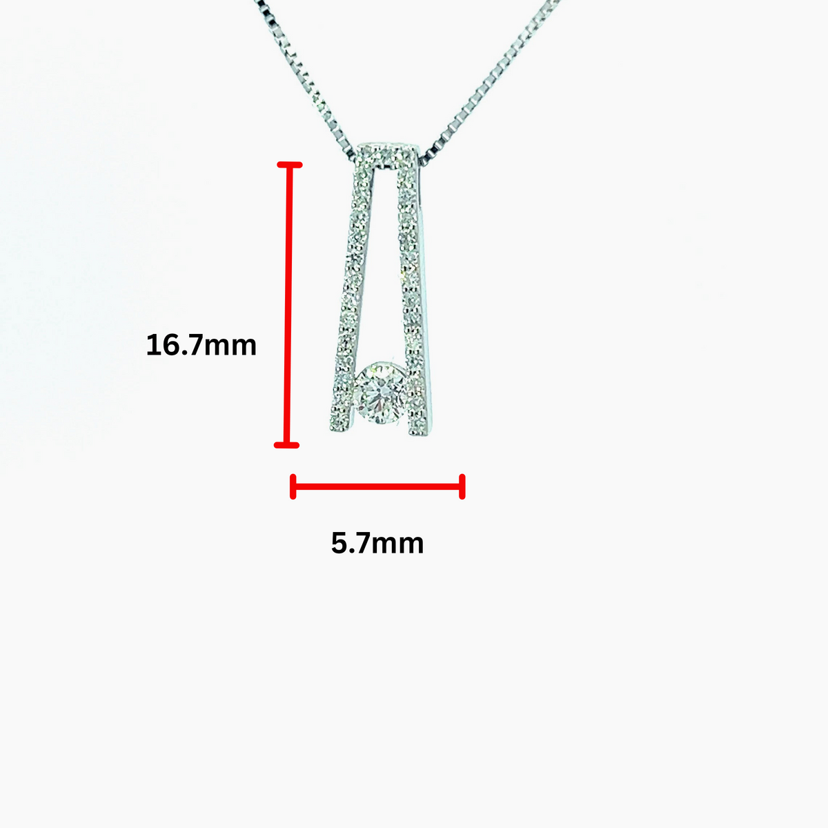 10K White Gold 0.30 cttw Canadian Diamond Pendant, 18&quot;