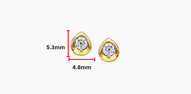 10K Yellow Gold 0.10cttw Round Brilliant Cut Canadian Diamond Earrings